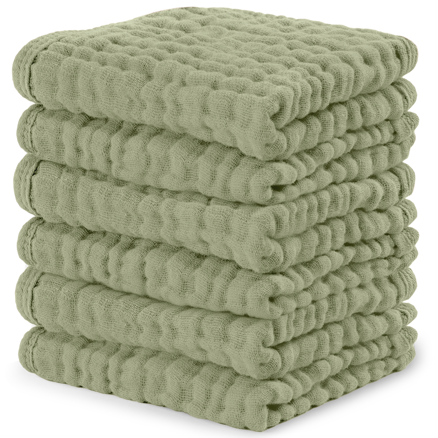 Muslin Baby Washcloths, Soft 10"x10" Cotton by Comfy Cubs: Bold Blush / 6-Pack 10”X10”