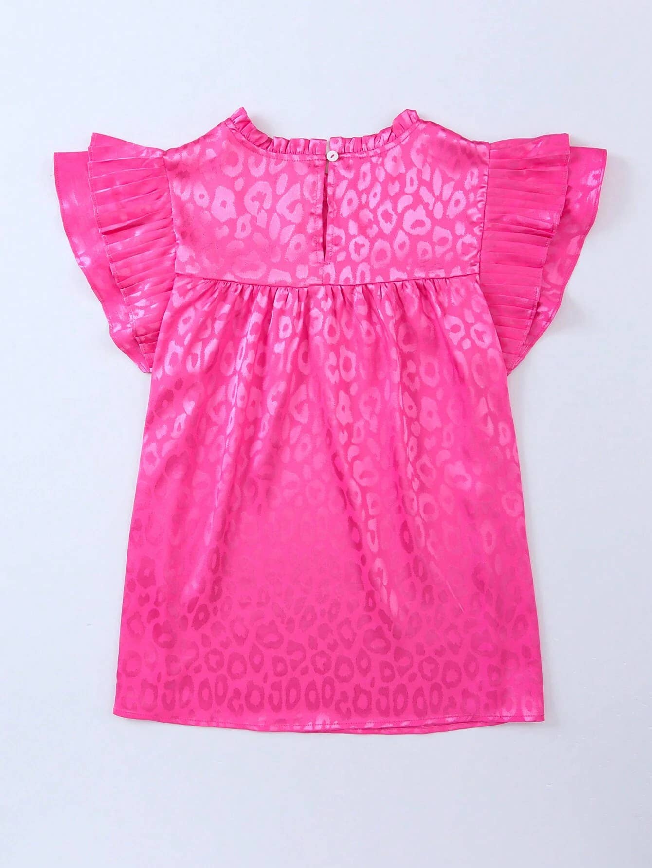 Urban print stain ruffle t-shirt top: Begie / S