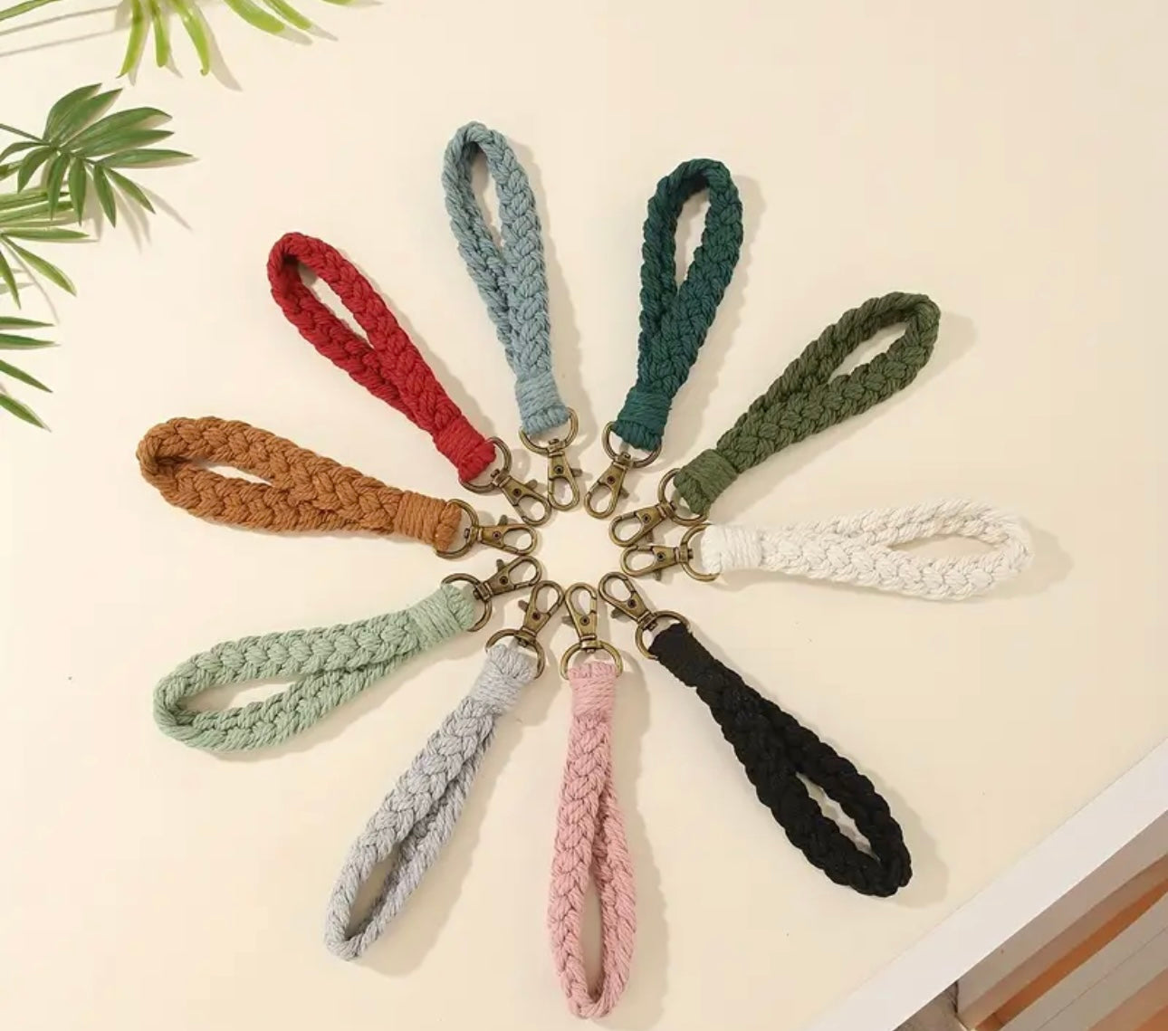 Boho Style Hand-woven Ramie Keychain