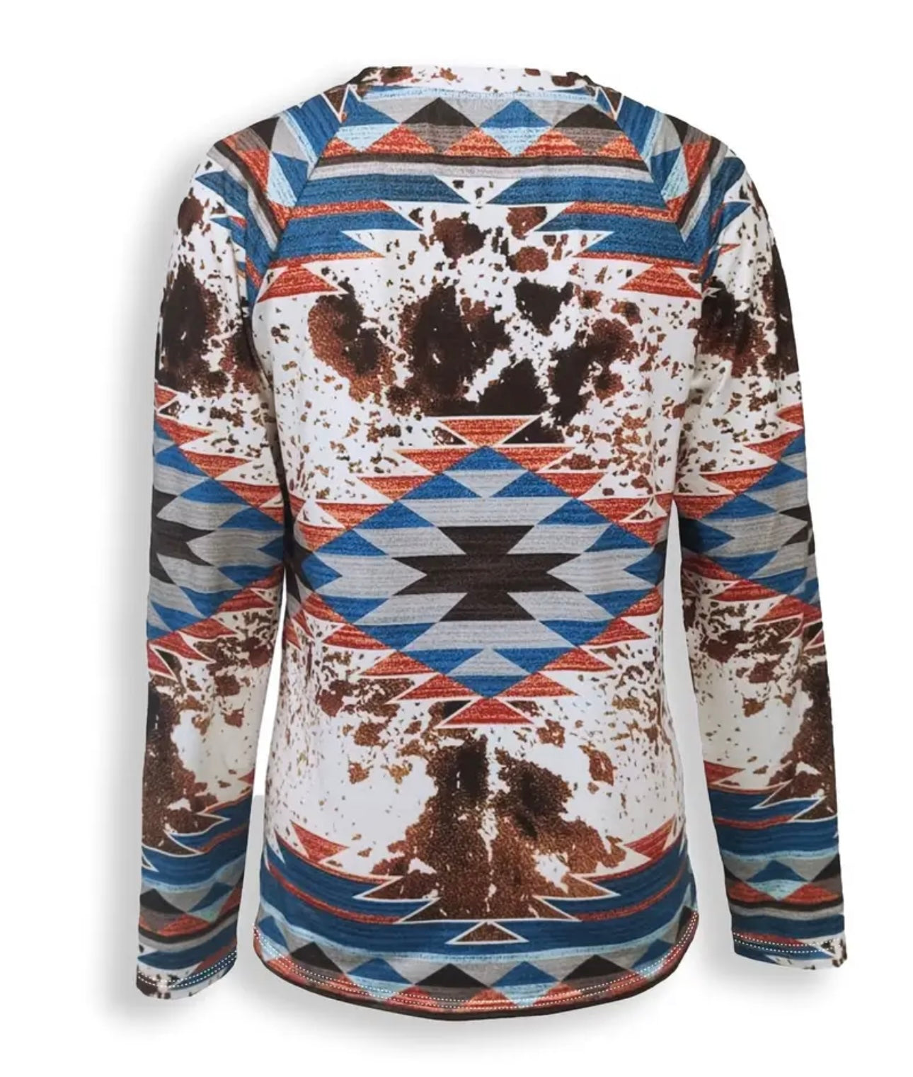 Vintage Aztec Tribal Print Long Sleeve Tee