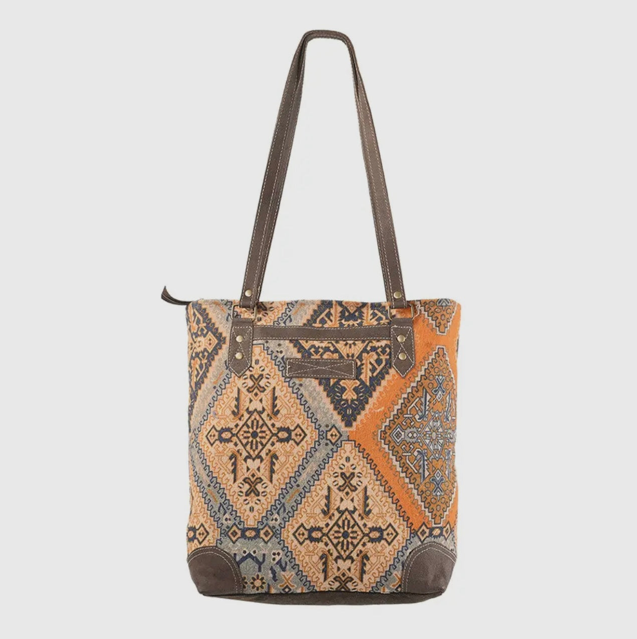 Aztec upcycled canvas handbag