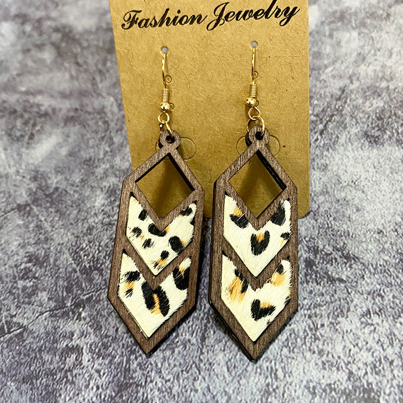 Western Style Hollow Leather Earrings