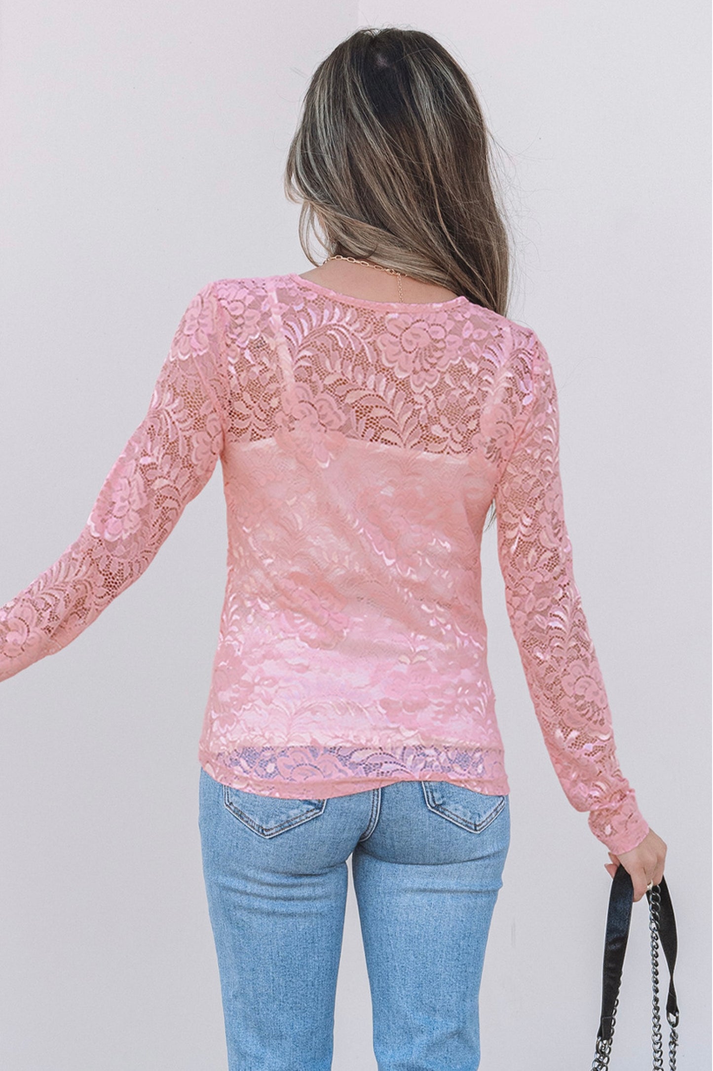 Blossom Floral Lace Sheer Long Sleeve Top