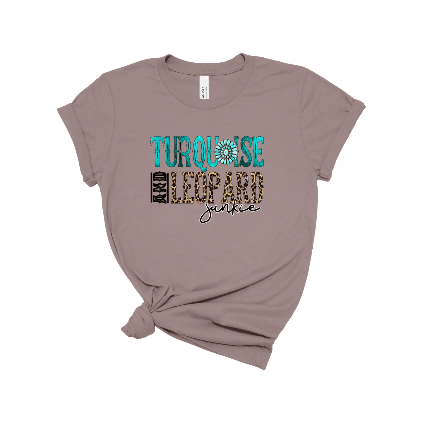 Turquoise & Leopard Junkie T-Shirt