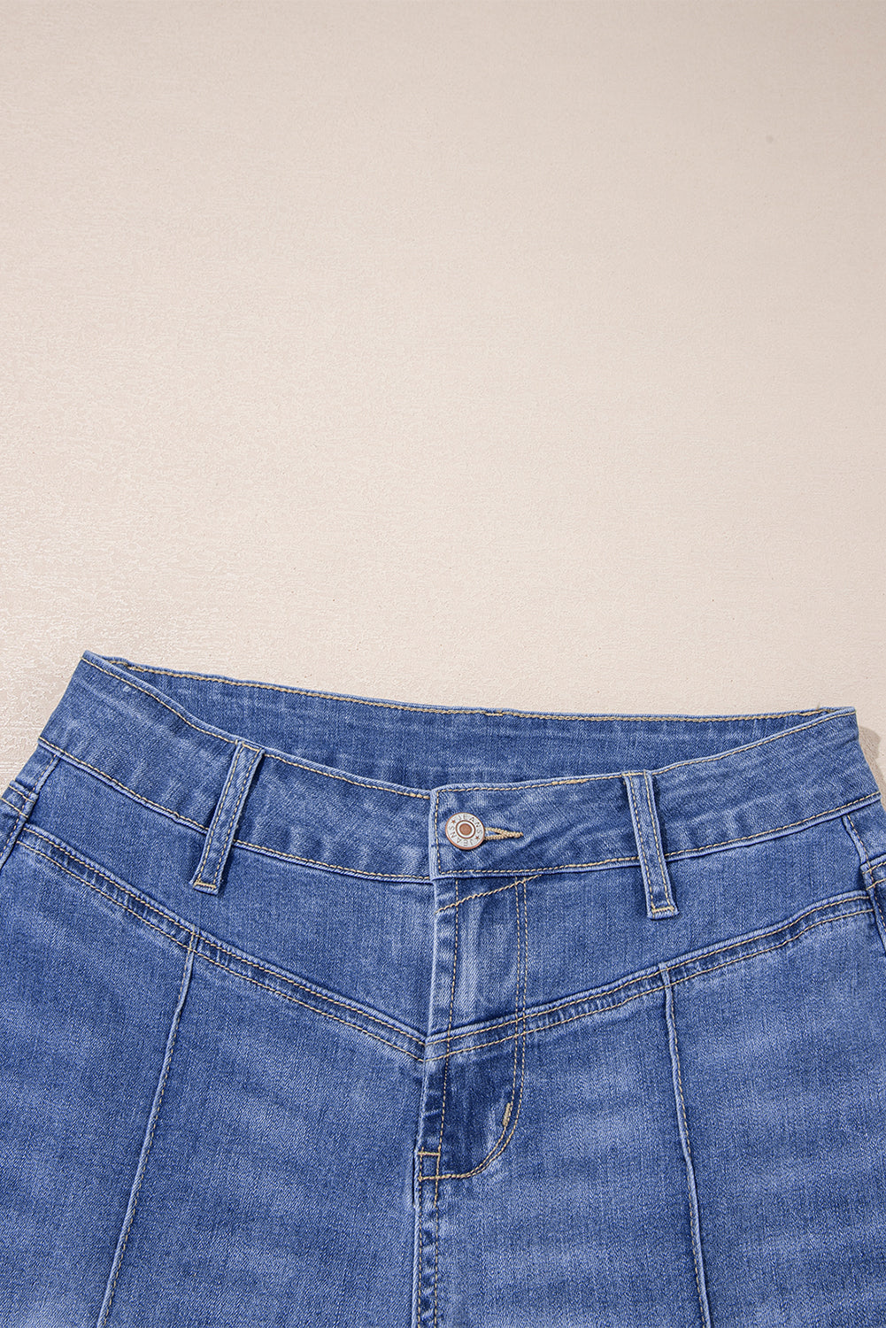 Beau Blue Tailored Center Seam Detail High Rise Jeans
