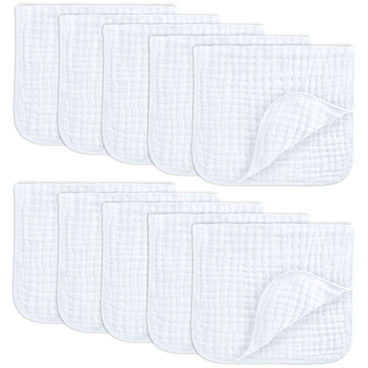 Baby Burp Cloths - 100% Muslin Cotton by Comfy Cubs: Mauve / 10-Pack 20”X10”