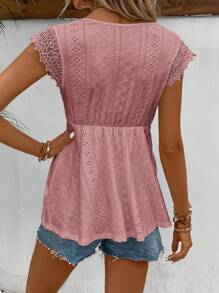 Guipure Lace Peplum Tee