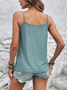 Contrast Guipure Lace Cami Top- Sage Green