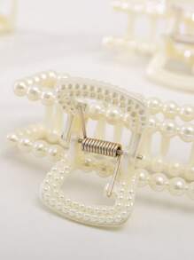 1 X Women's Plastic Square Grip Clip Stylish Back Of Head Hair Claw Suitable For Everyday Use Elegant