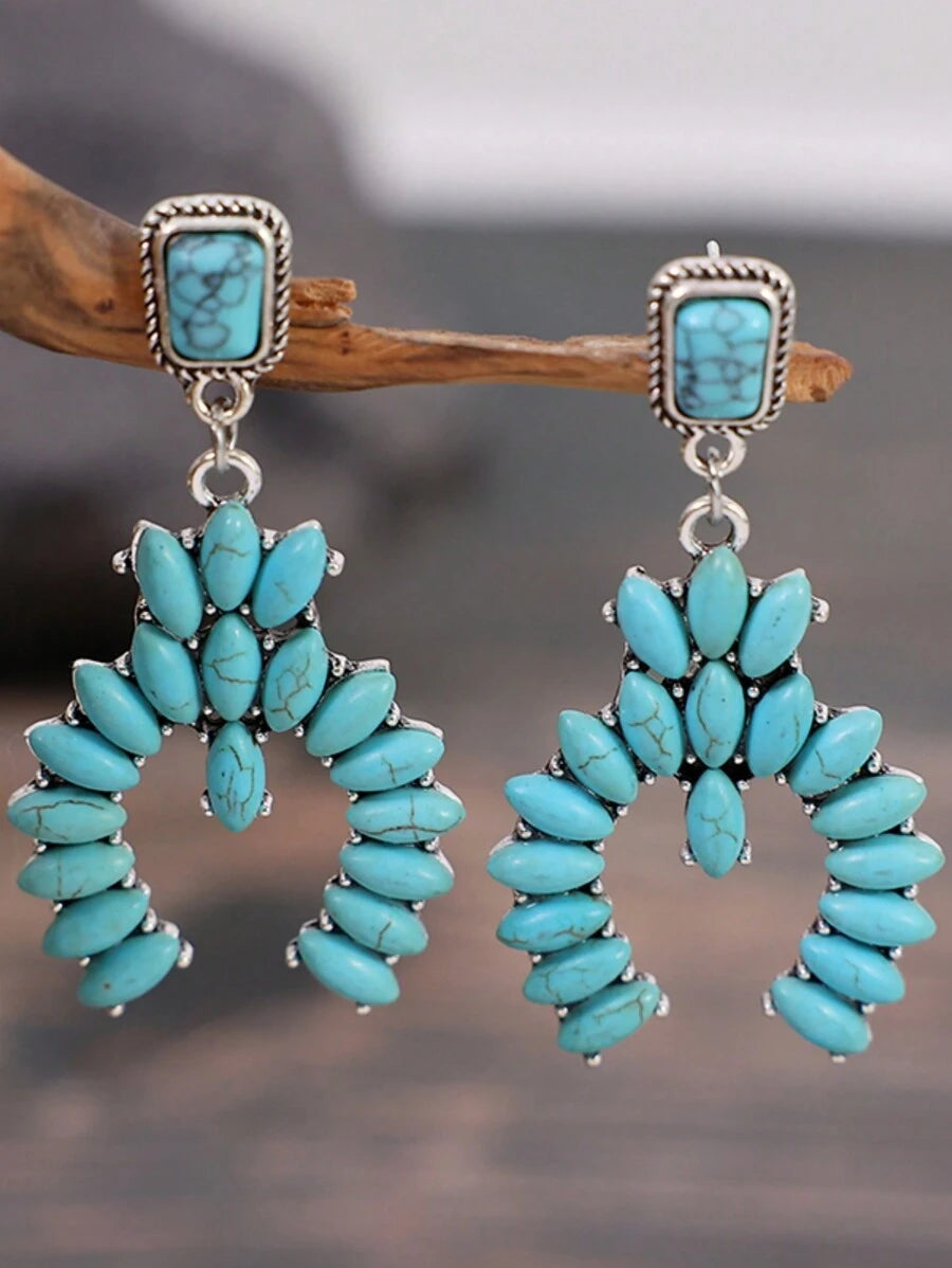 Vintage Western Style Turquoise Earrings