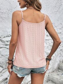 Contrast Lace Schiffy Camisole- Pink
