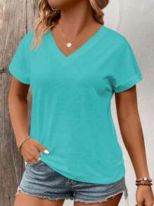 V-Neck T-Shirt- Plus Size