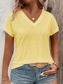 V-Neck T-Shirt- Plus Size