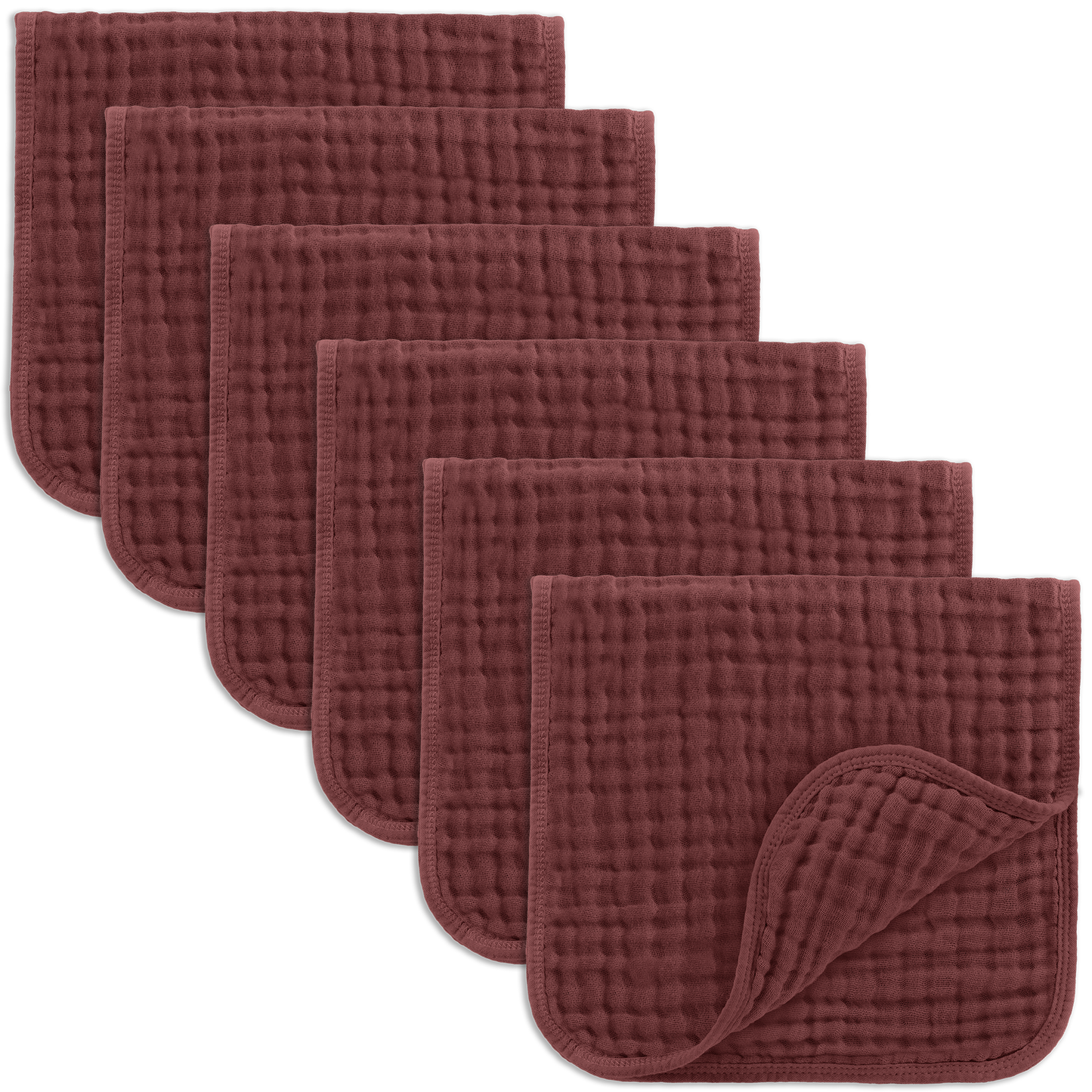 Baby Burp Cloths - 100% Muslin Cotton by Comfy Cubs: Mauve / 10-Pack 20”X10”