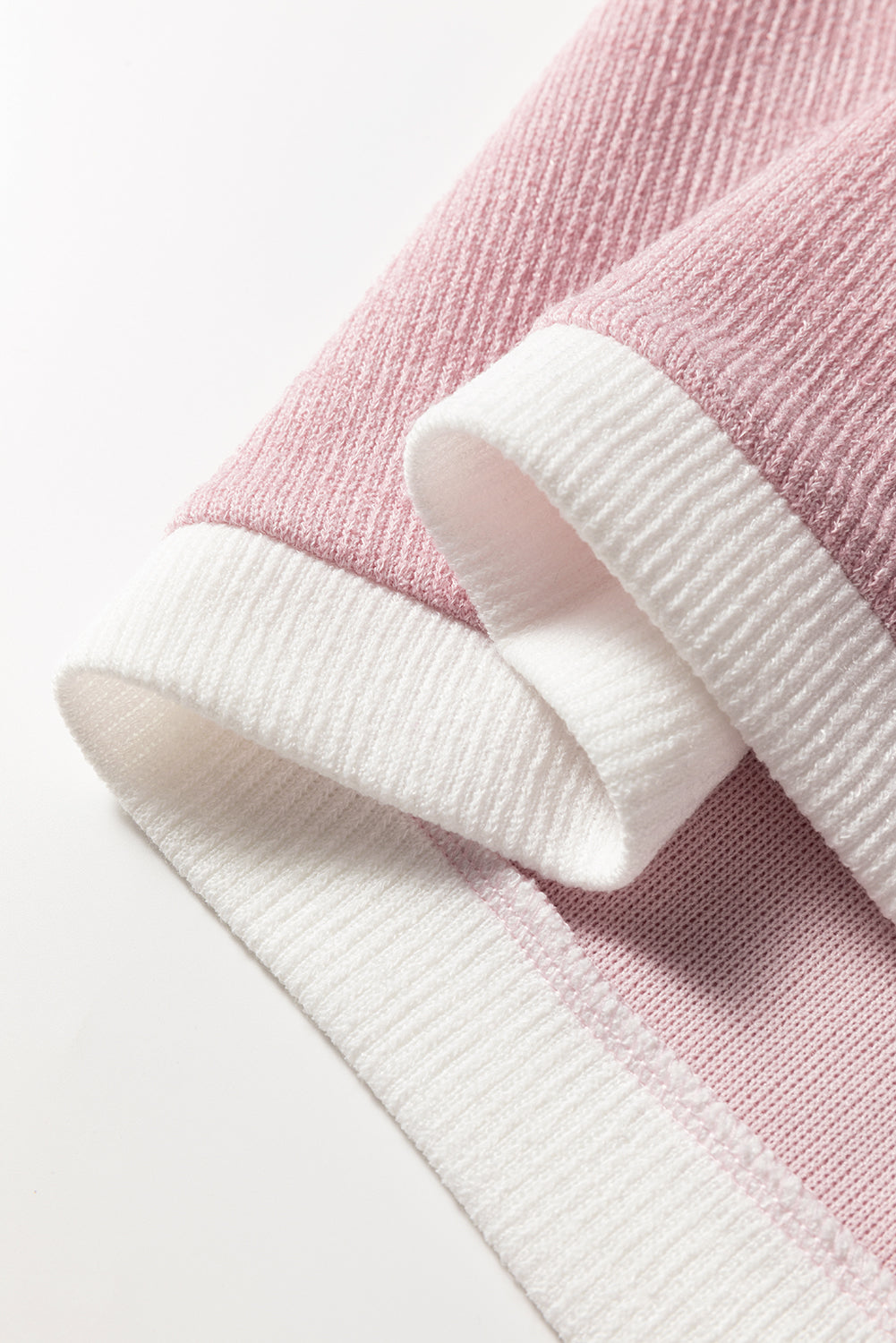 Contrast Color Trim Knit Drop Shoulder Loose Top