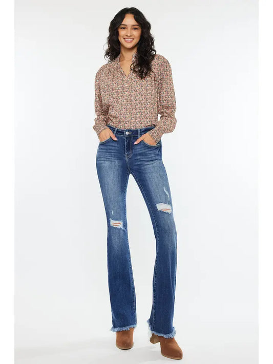 Low rise baby bootcut jeans