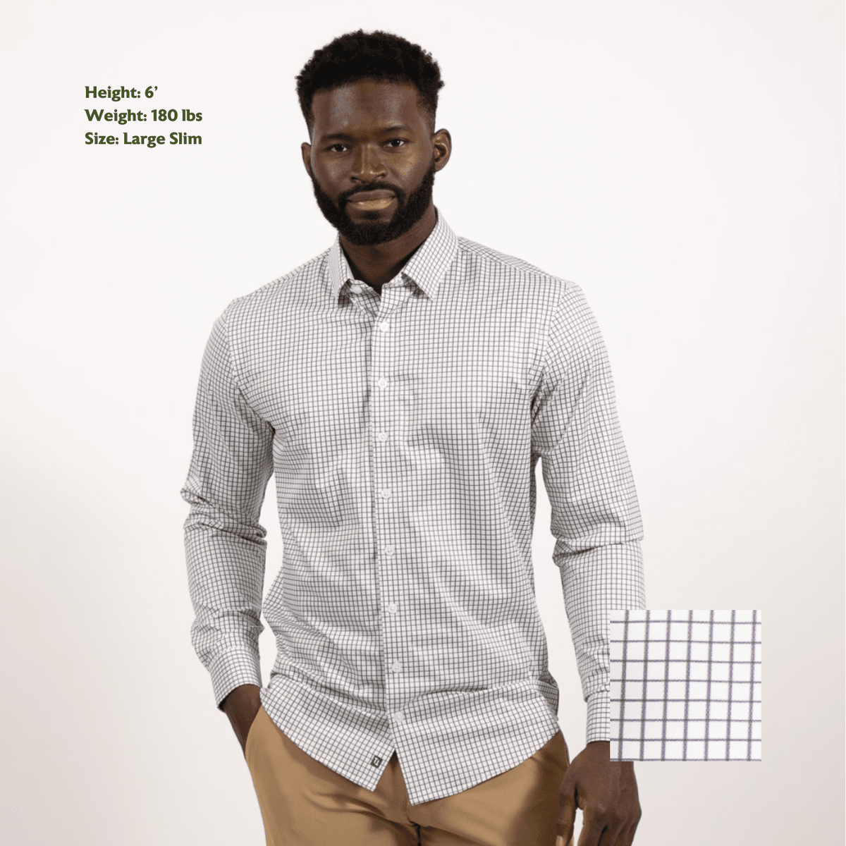 Hustle Sport Shirt - Long Sleeve - Grey Mini Grid: Regular / 2XL