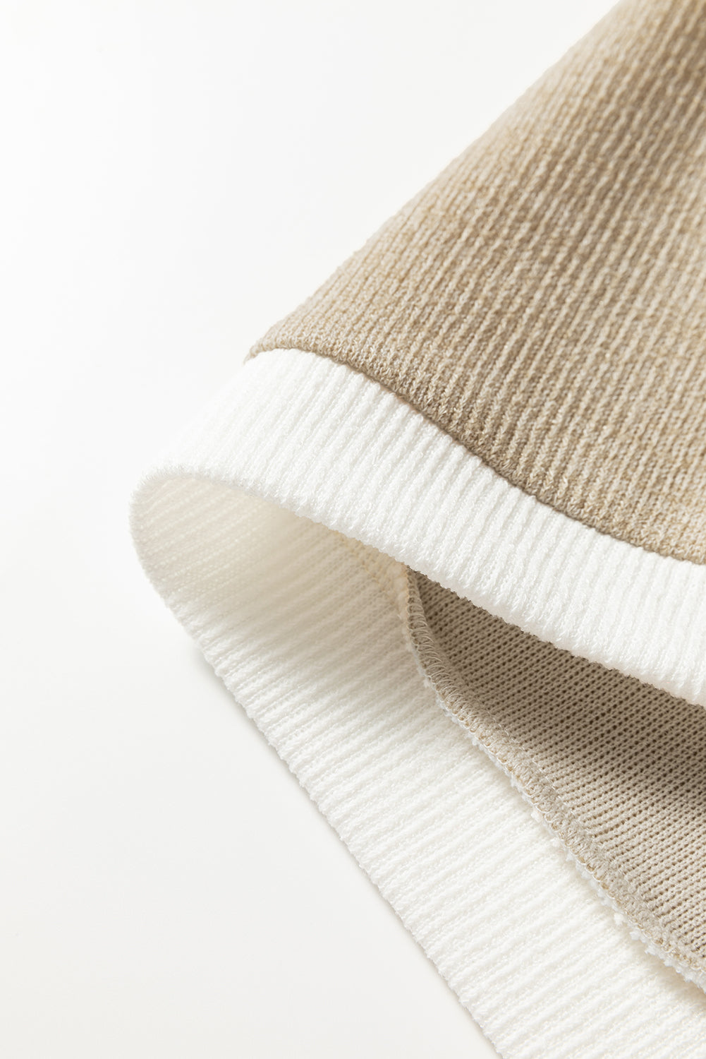 Contrast Color Trim Knit Drop Shoulder Loose Top