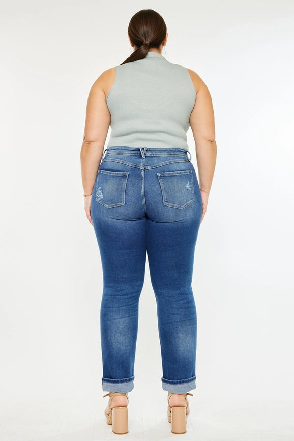 High Rise Straight Jean- Plus Size