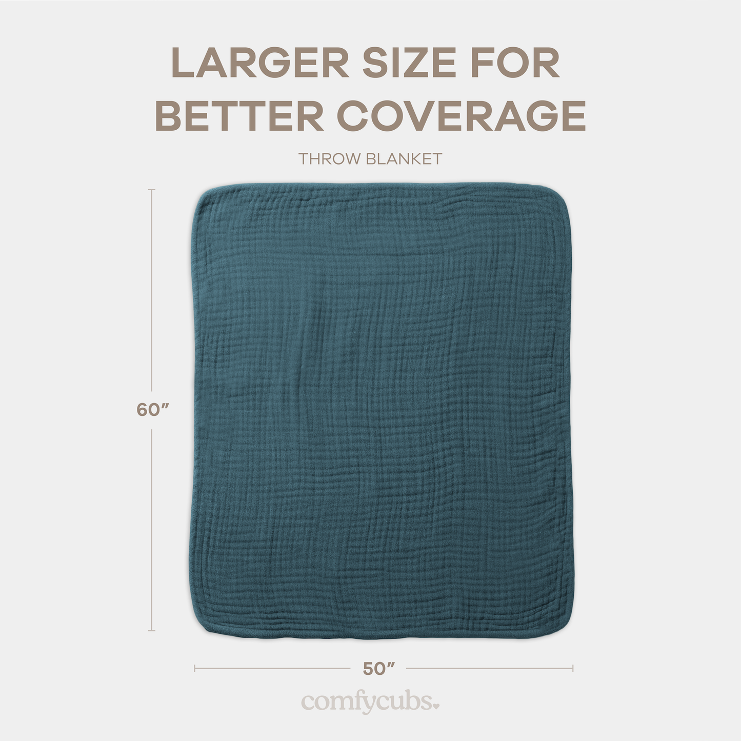Muslin Blanket for Adults, 6-Layer Bedding by Comfy Cubs: Mauve / Throw: 50" x 60"