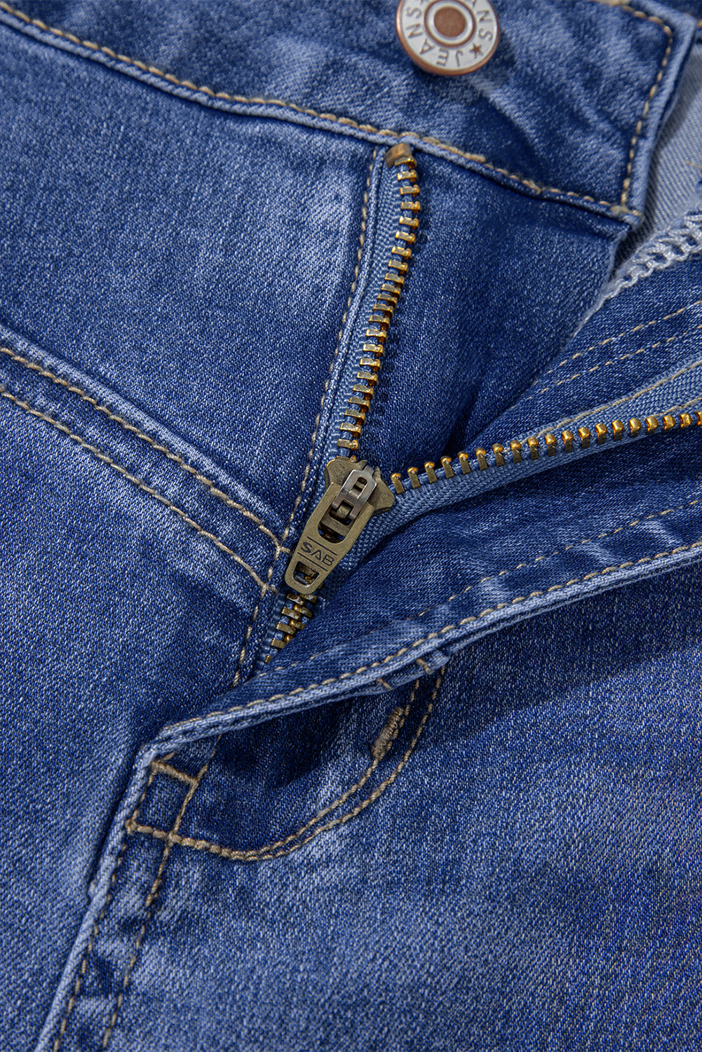 Beau Blue Tailored Center Seam Detail High Rise Jeans