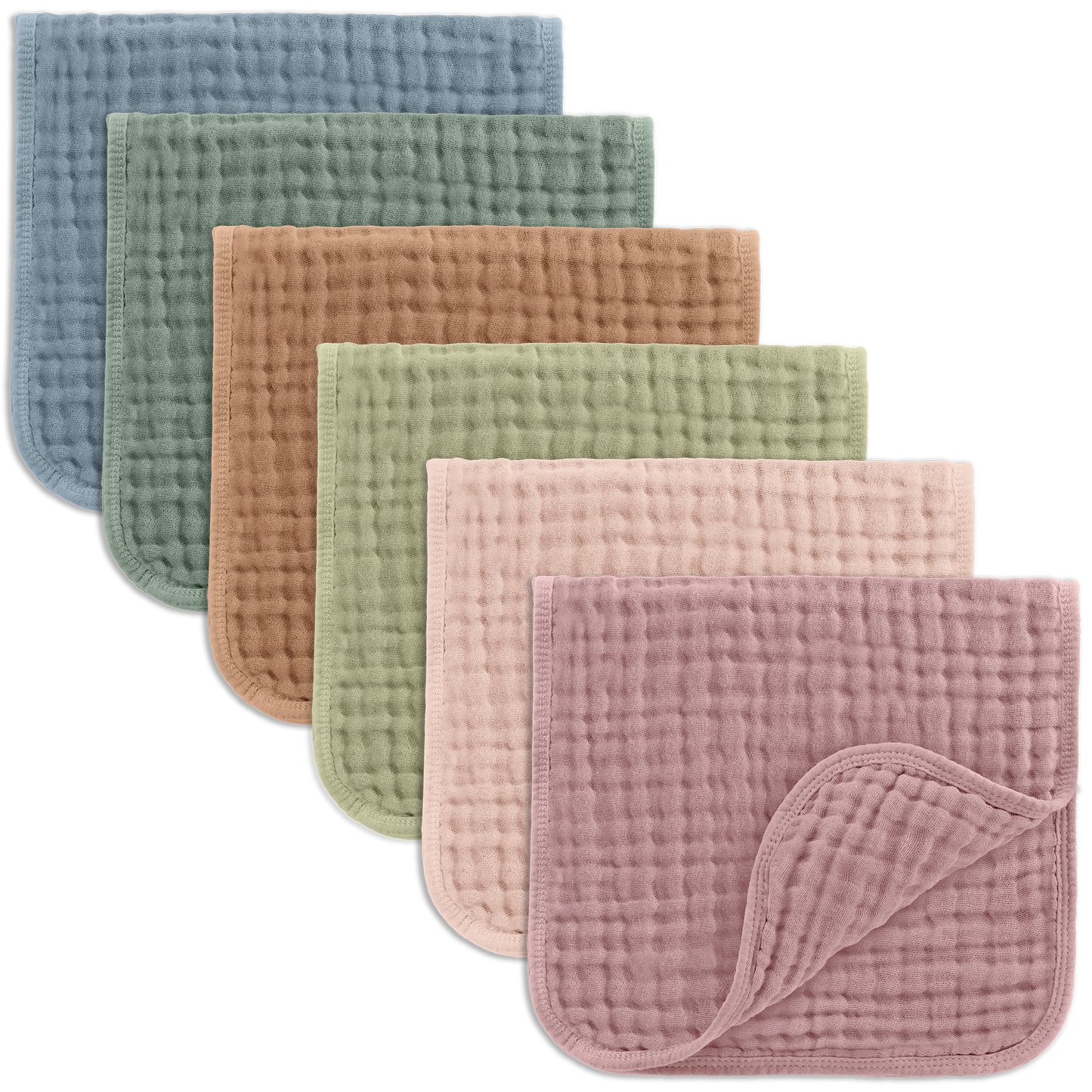 Baby Burp Cloths - 100% Muslin Cotton by Comfy Cubs: Mauve / 10-Pack 20”X10”