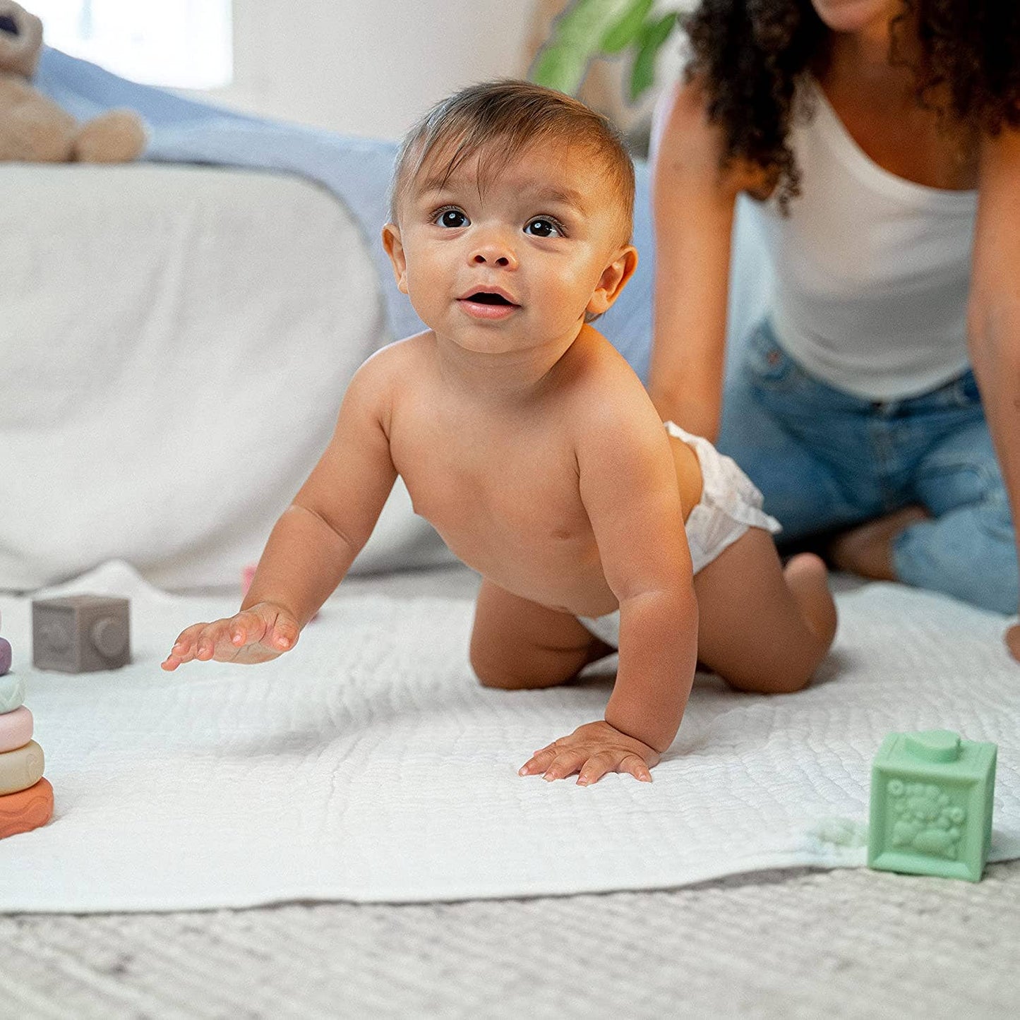Muslin Baby Blanket, 40" x 40" Swaddle Blanket by Comfy Cubs: Bold Blush