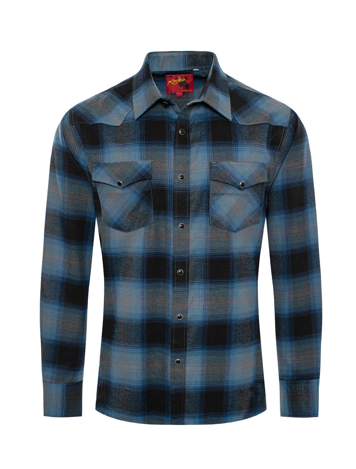 Men's Western Long Sleeve Flannel Shirts With Snap Buttons: 309 / XXL