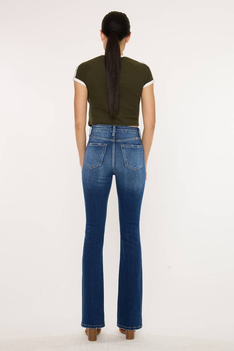 HIGH RISE BOOTCUT JEANS-KC9373D: DARK / 11/29