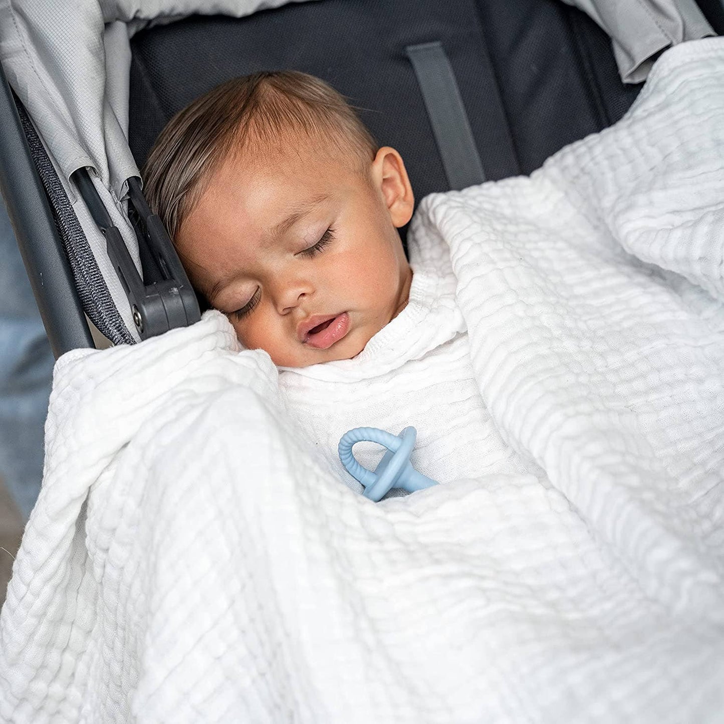 Muslin Baby Blanket, 40" x 40" Swaddle Blanket by Comfy Cubs: Mauve