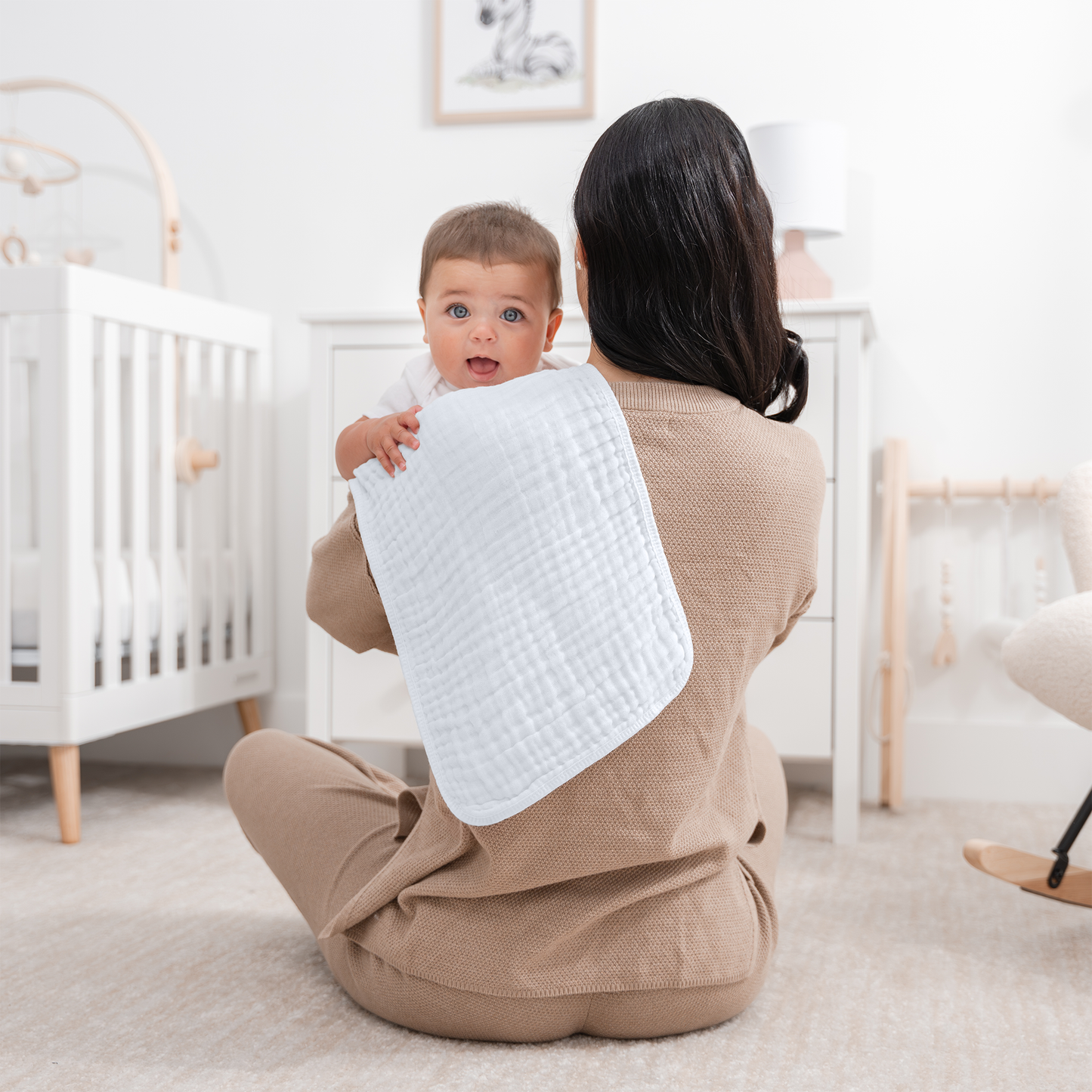 Baby Burp Cloths - 100% Muslin Cotton by Comfy Cubs: Mauve / 10-Pack 20”X10”