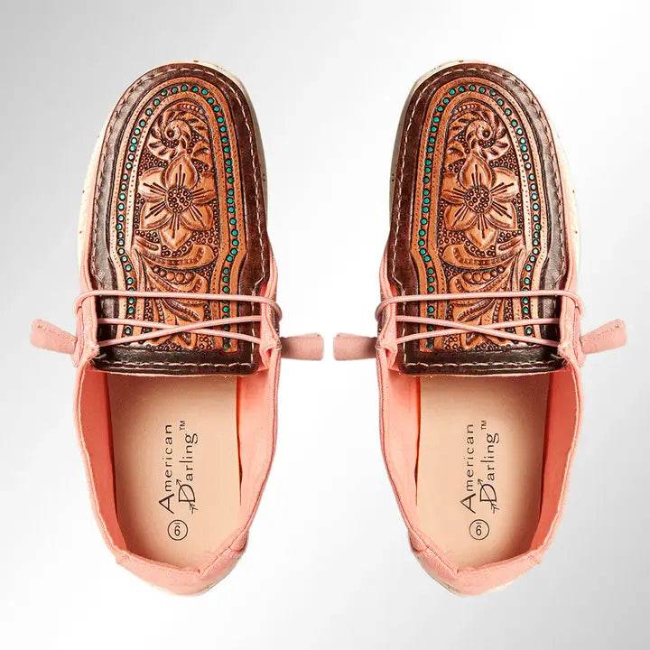 Genuine Leather Trim Shoe Footwear Slip On