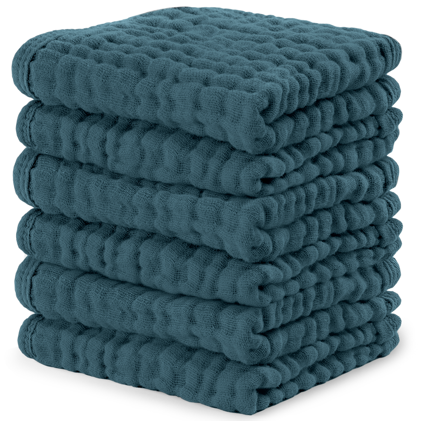 Muslin Baby Washcloths, Soft 10"x10" Cotton by Comfy Cubs: Bold Blush / 6-Pack 10”X10”