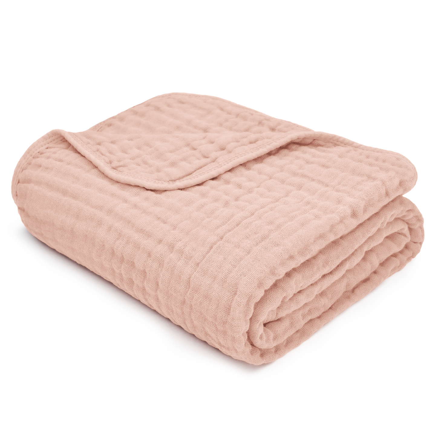 Muslin Baby Blanket, 40" x 40" Swaddle Blanket by Comfy Cubs: Bold Blush
