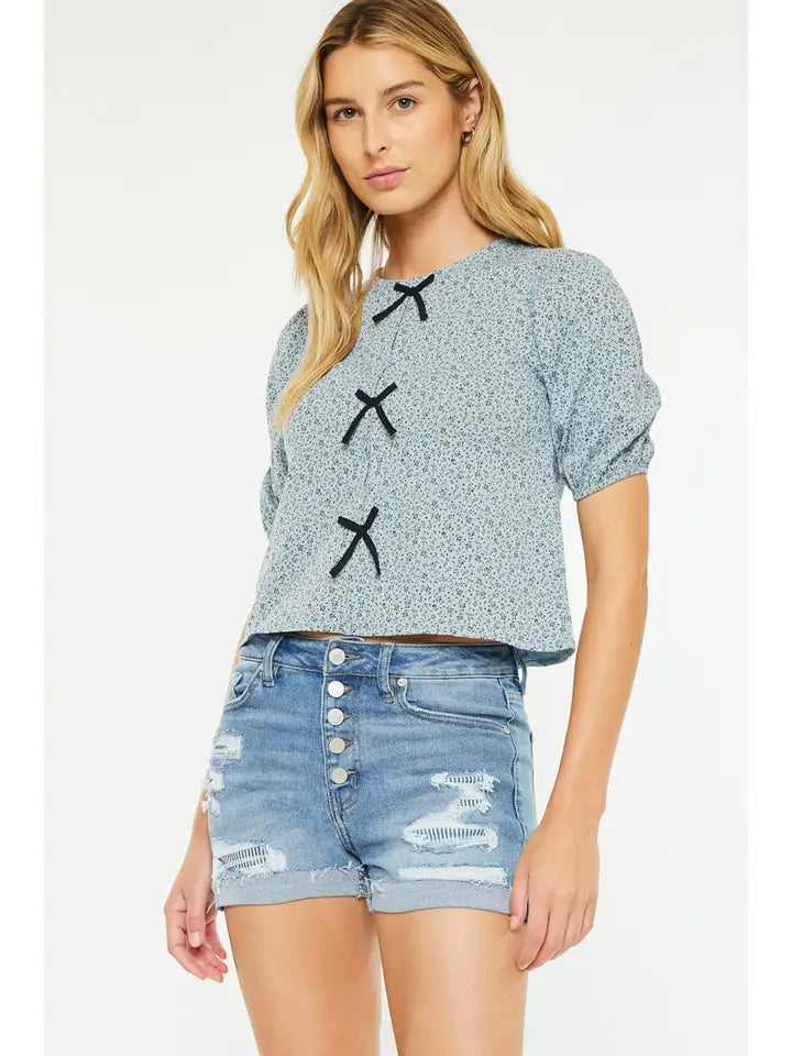 Exposed Button High Rise Shorts