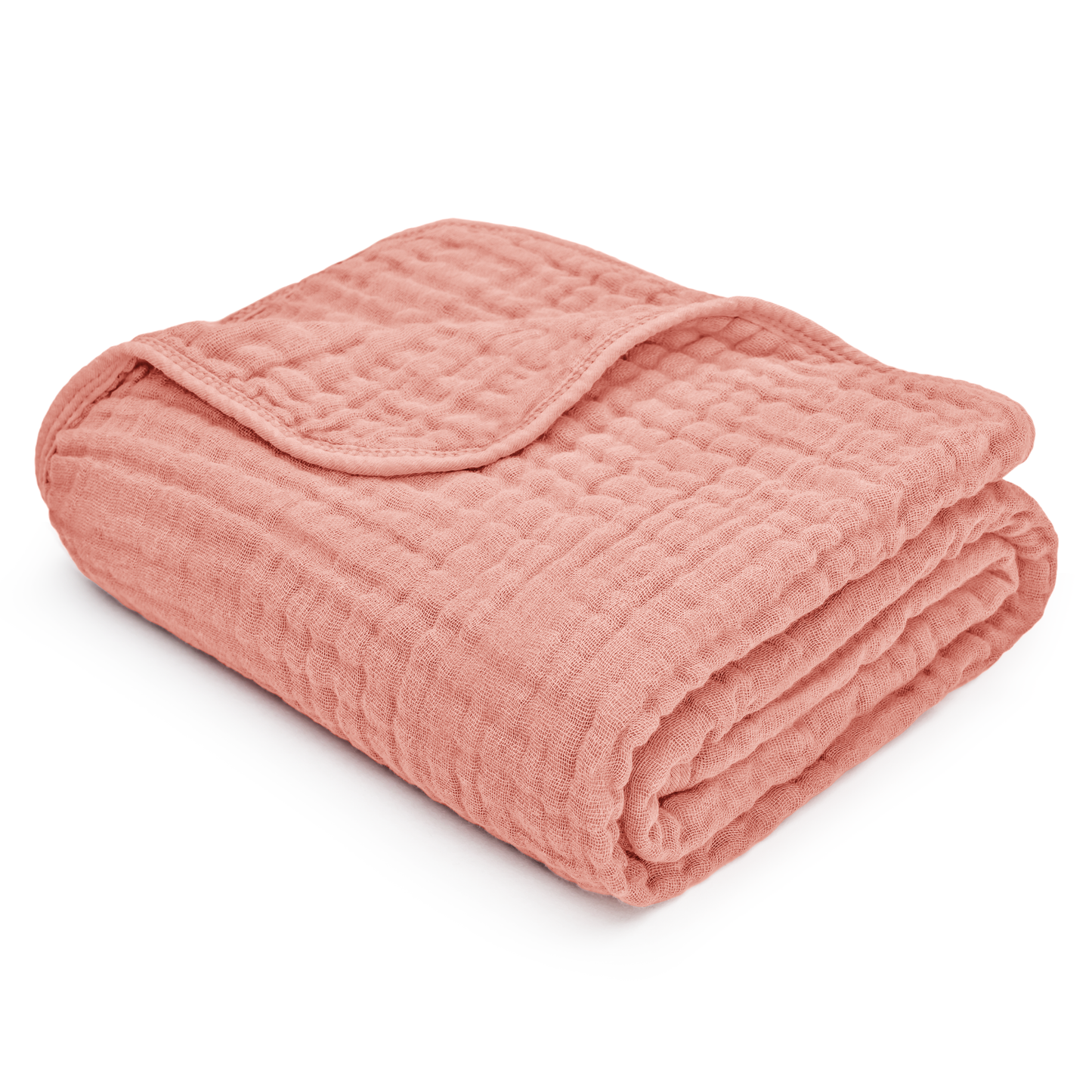 Muslin Baby Blanket, 40" x 40" Swaddle Blanket by Comfy Cubs: Bold Blush