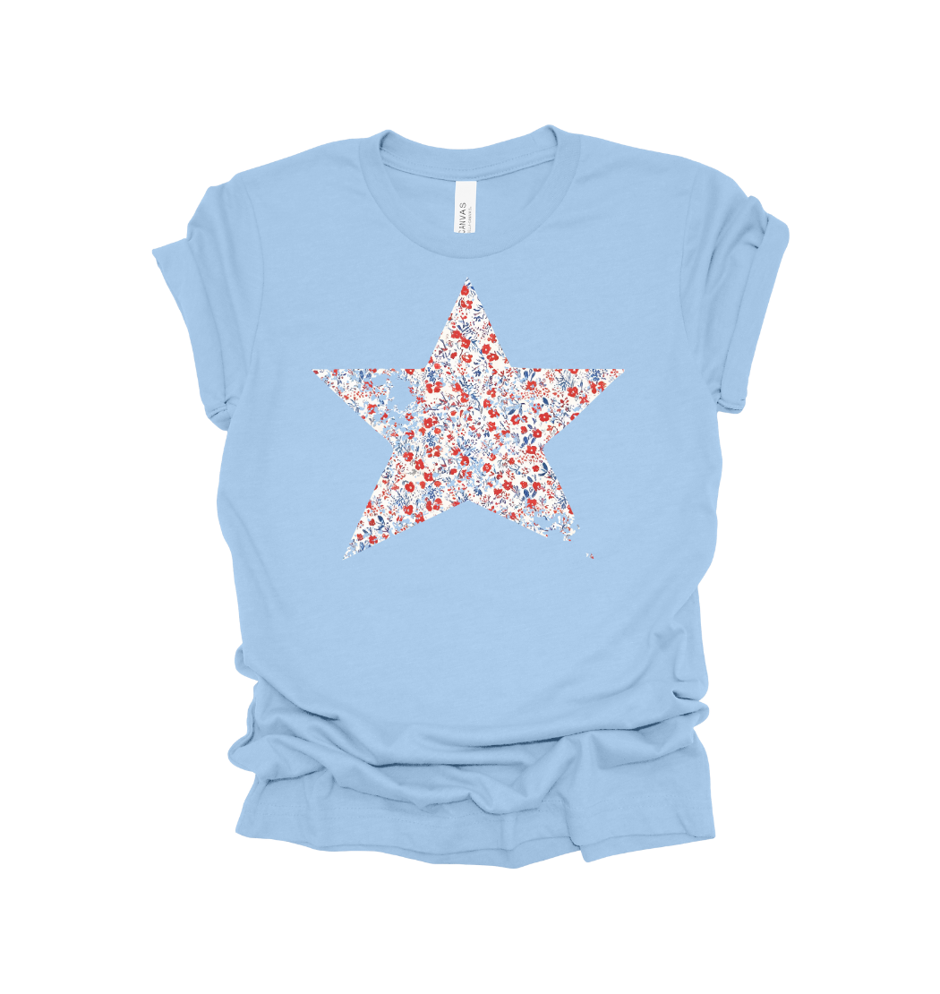 Flower Star Distressed Tee