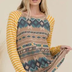 Aztec Print Top
