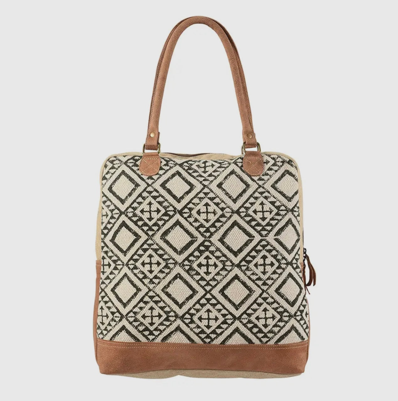 Upcycled canvas handbag