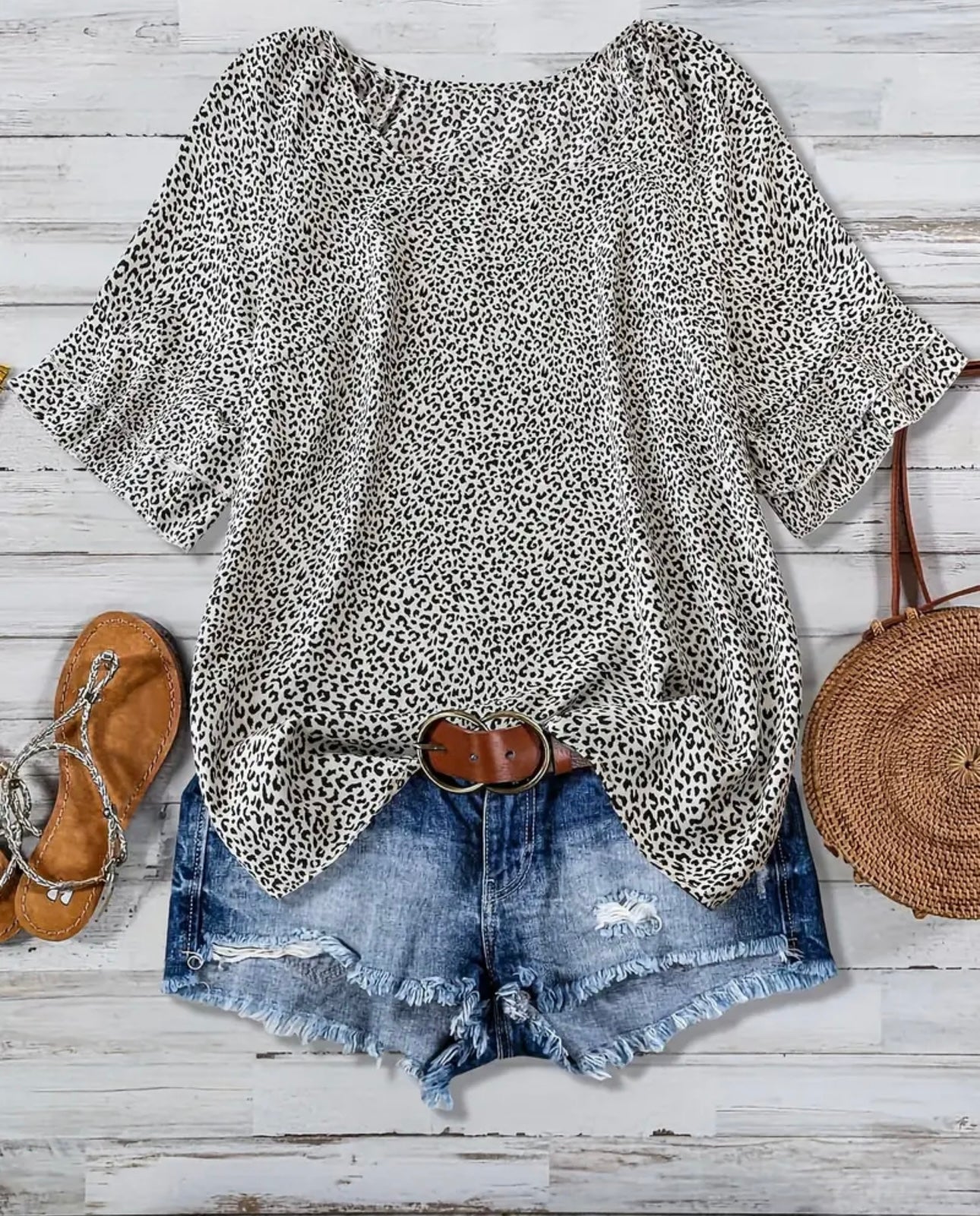 Plus Size Women's Boho Blouse Ruffle Sleeve