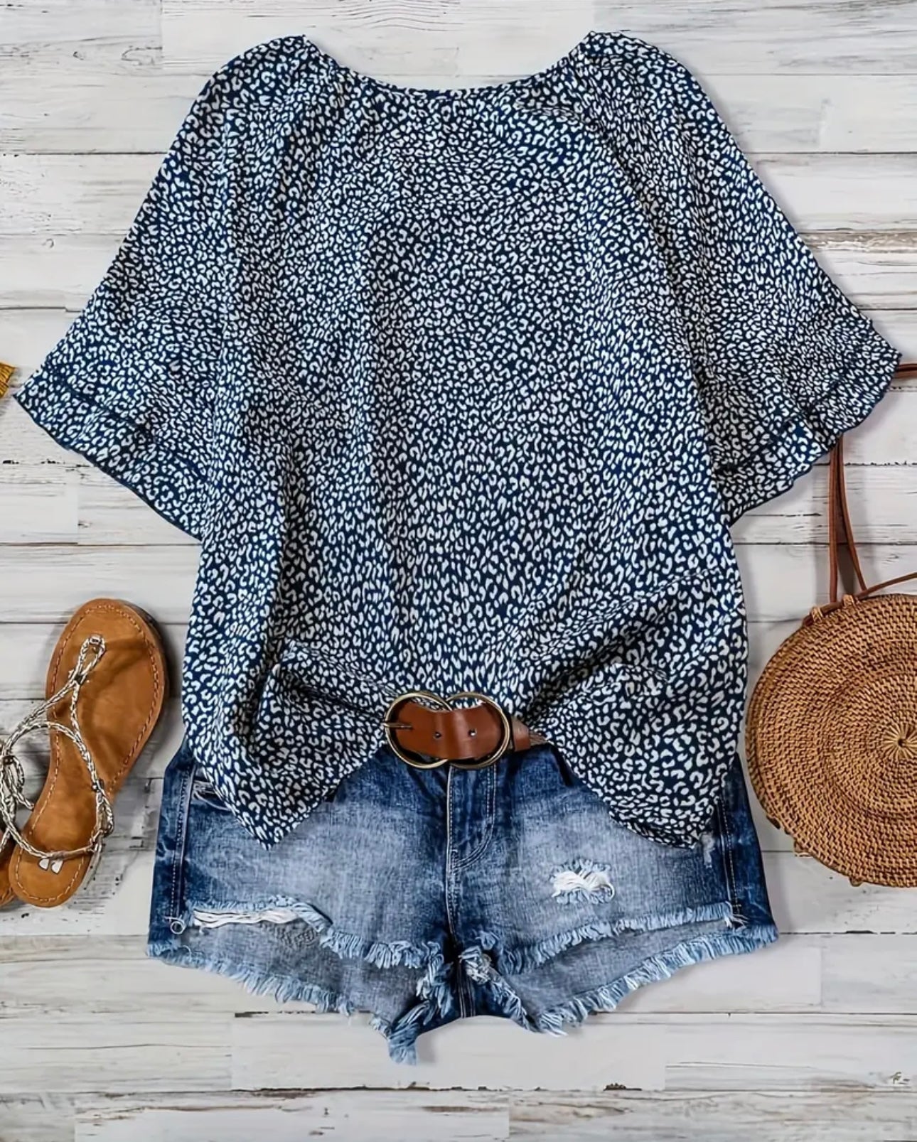 Plus Size Women's Boho Blouse Ruffle Sleeve