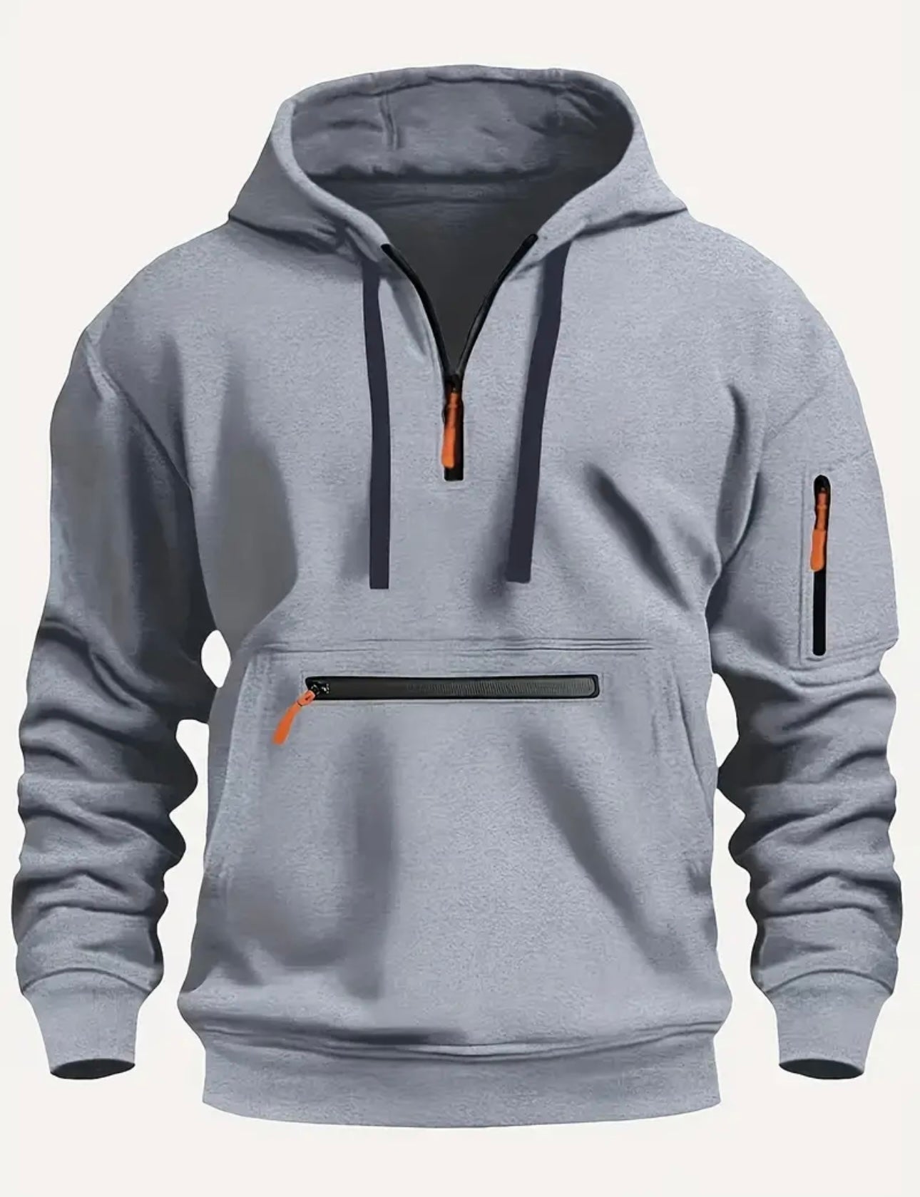 Oversized Men's Casual Zip-Up Hoodie