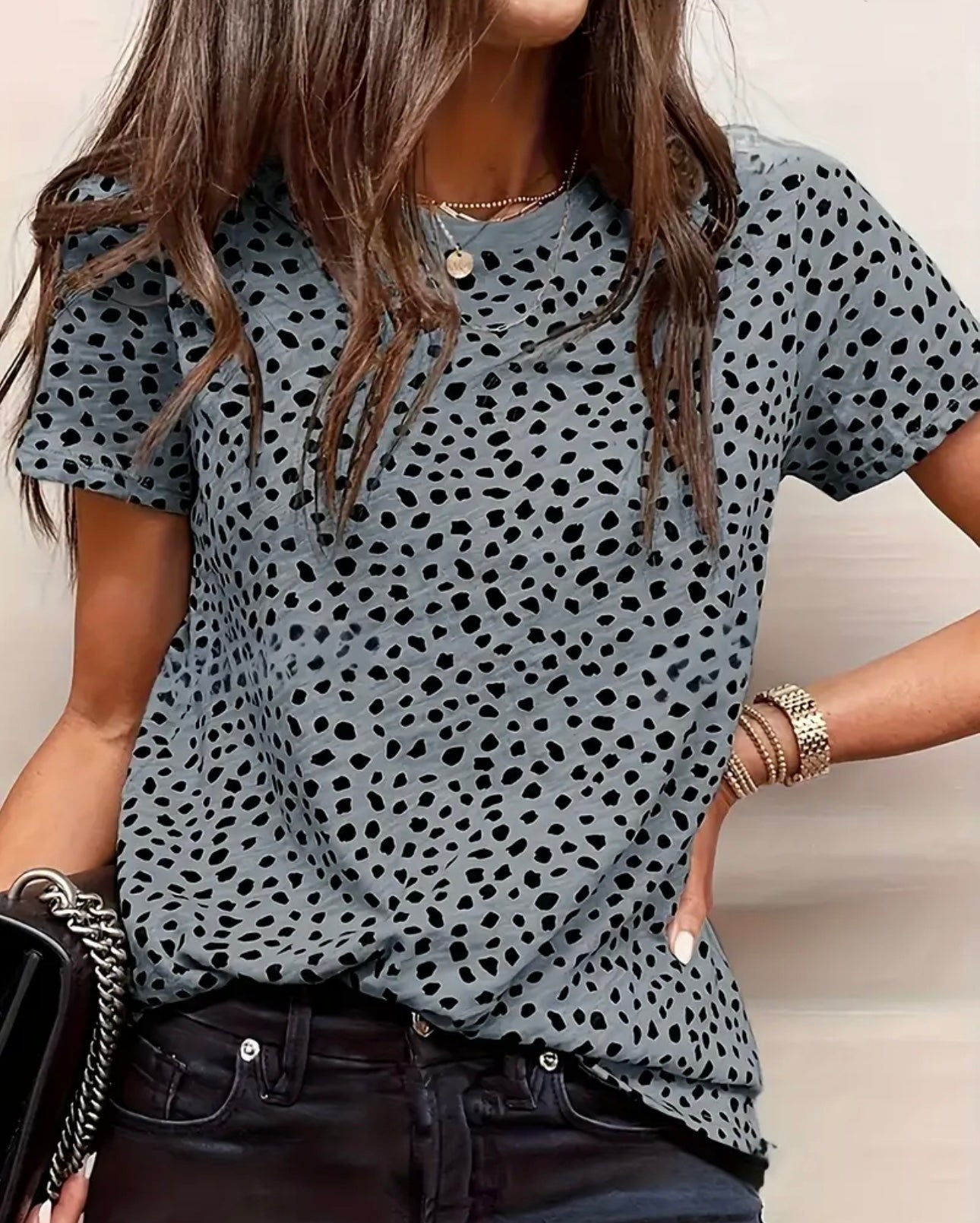 Women's Leopard Print Short Sleeve T-Shirt