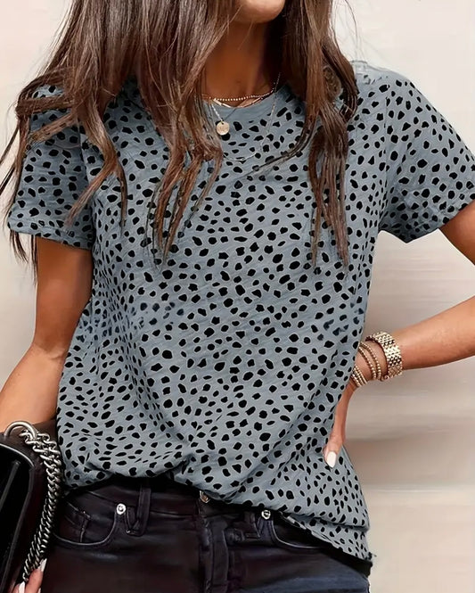 Women's Leopard Print Short Sleeve T-Shirt