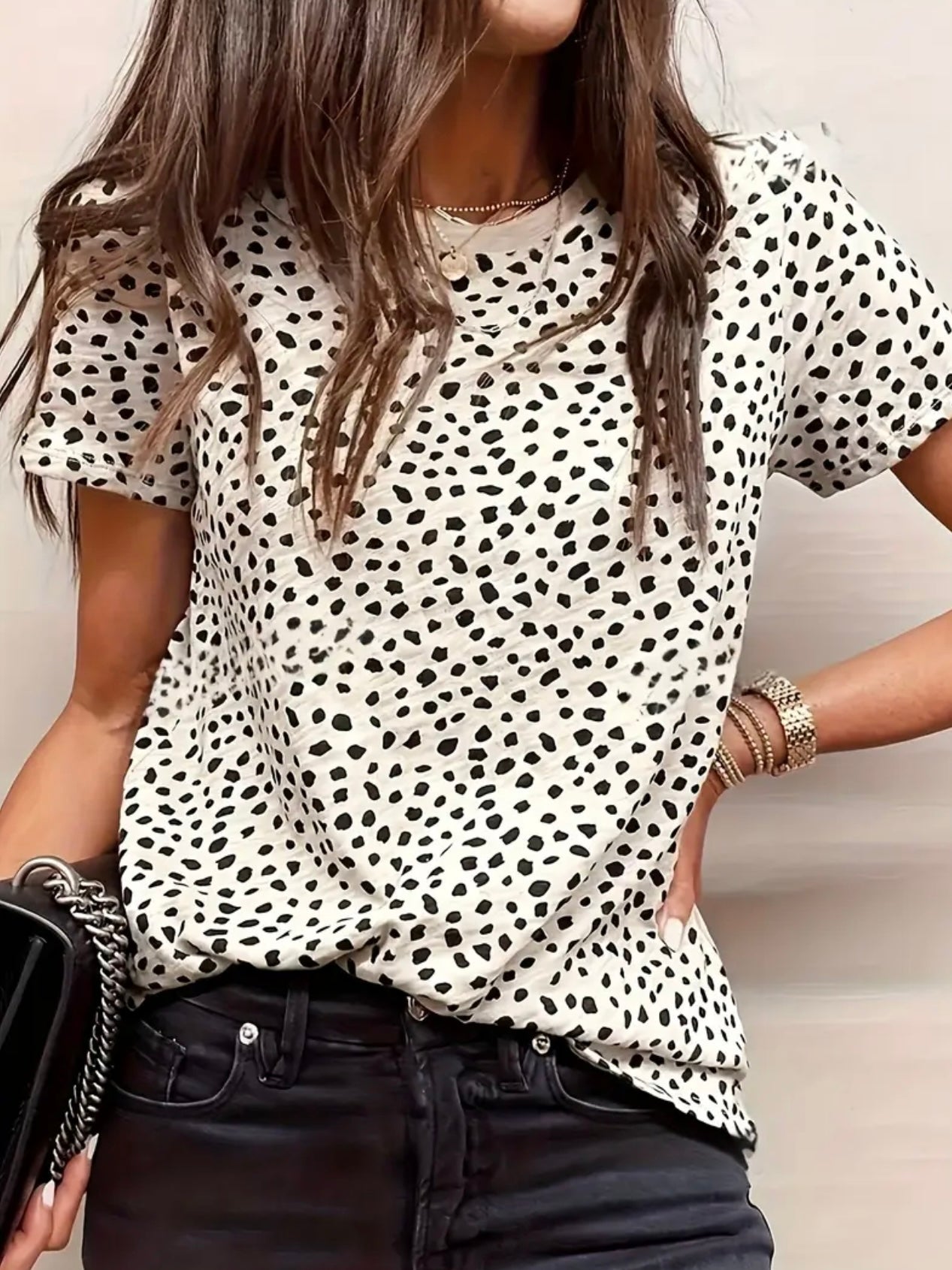 Women's Leopard Print Short Sleeve T-Shirt