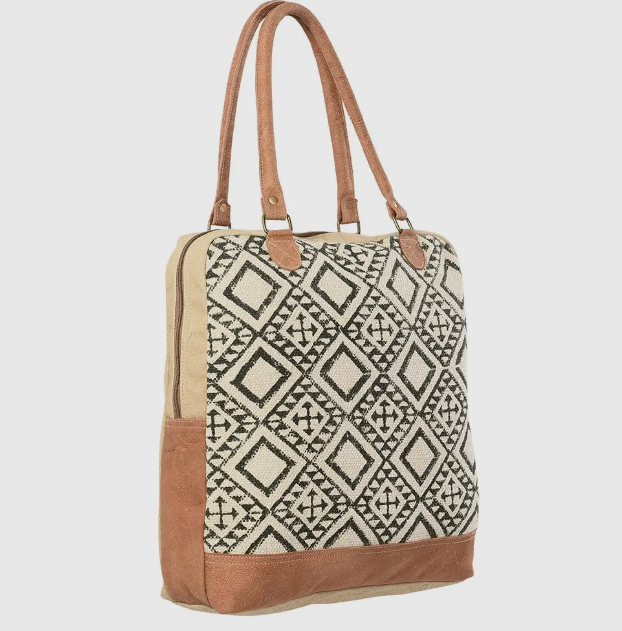 Upcycled canvas handbag