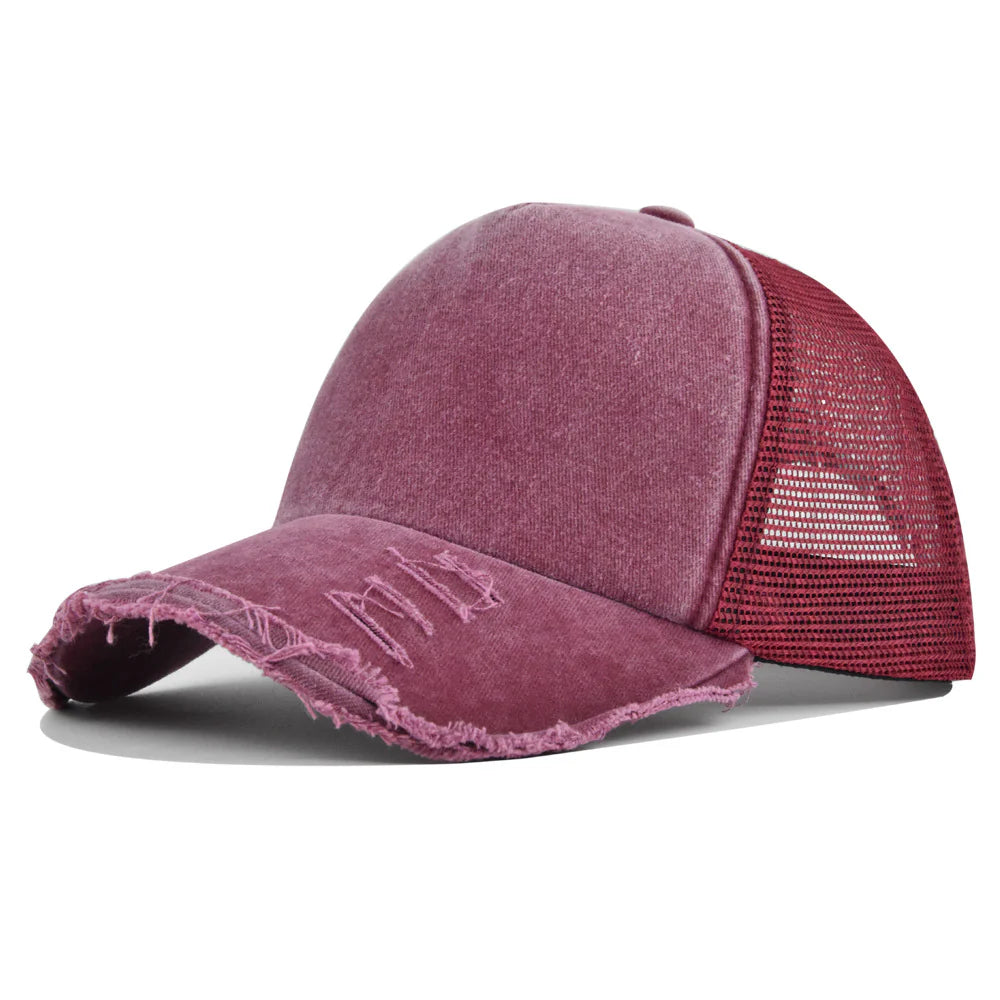 Distressed Solid Color Baseball Caps