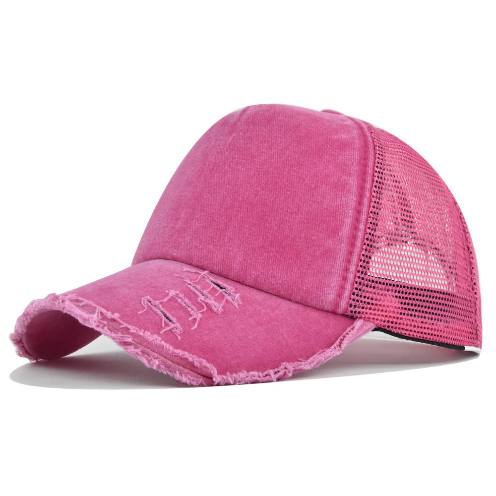 Distressed Solid Color Baseball Caps