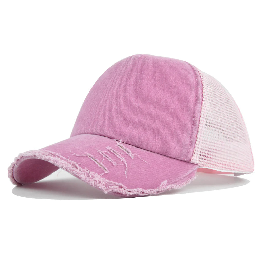Distressed Solid Color Baseball Caps