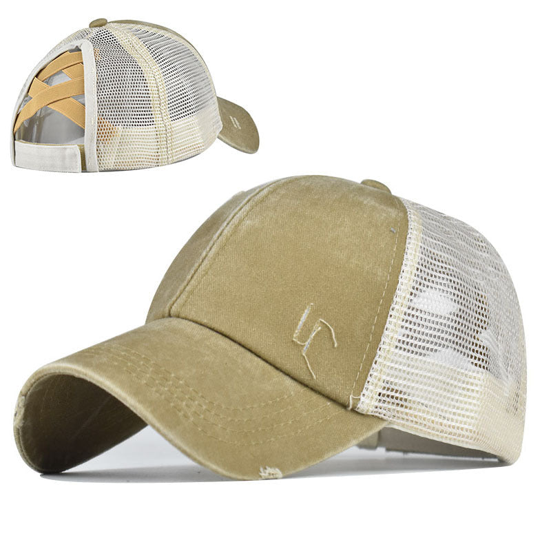 Cotton Ponytail Baseball Cap